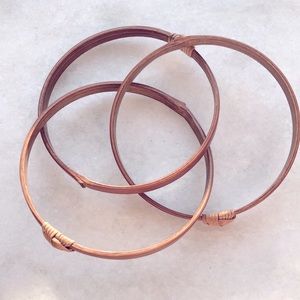 Japanese Handmade Wood Triple Bangle Bracelet Artisan Geffen Contemporary Museum